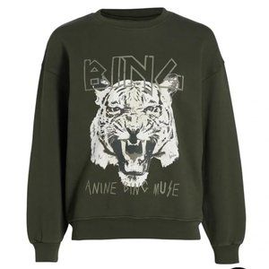 Anine Bing Tiger Muse Sweatshirt - NWT - Dark Green - XS